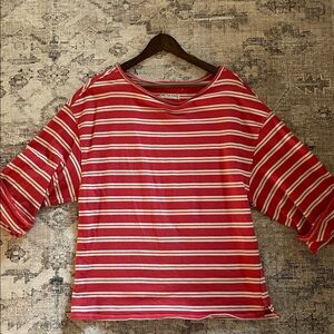 We The Free Red and White Striped Hoodie